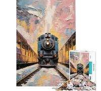 1000 Pieces Jigsaw Puzzles for Adults Holiday Train Educational Challenge For Family Fun Relax Games for Ages 14 And over (38x26cm)