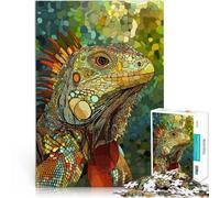 1000 Pieces Jigsaw Puzzles for Adults Iguana Portrait Schwierig und herausfordernd Die Liebe zwischen Paaren stärken50x70cm