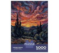 1000 Pieces Jigsaw Puzzles for Adults Impressionistic Landscape with Sunset And Trees Adult Puzzles Family Games Improve Memory Parent-child Interaction 38x26cm/1000pcs