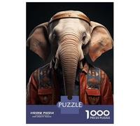 1000 Pieces Jigsaw Puzzles for Adults Indian Elephant Animal Art Adult Puzzles Relaxing Games Difficult Hard Unique Gifts for Birthday And Christmas 38x26cm/1000pcs
