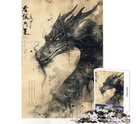 1000 Pieces Jigsaw Puzzles for Adults Ink Dragon Lore Family Games A Work of Art Toy Wall Decor Artists Collection, Fine Art (26X38cm)