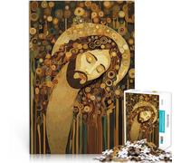 1000 Pieces Jigsaw Puzzles for Adults Jesus Christ Gustav Klimt Style Präzisionsschnitt Ein Kunstwerk38x26cm