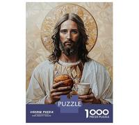 1000 Pieces Jigsaw Puzzles for Adults Jesus with Bread And Chalice Teenager Puzzles DIY Toys Improve Memory Birthday And Unique Gifts 38x26cm/1000pcs