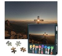 1000 Pieces Jigsaw Puzzles for Adults Jigsaw Puzzles Crosses Wall Decor Jesus Christ Pictures Christian Paintings Classic Sacred Realism Style Faith Centered Decor Thanksgiving 27.5x19.7 Inch