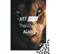 1000 Pieces Jigsaw Puzzles for Adults Just Do It Square Wooden Puzzles Unique Piece Puzzle Educational Fun Games Toys 1000pcs (75x50cm)