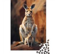 1000 Pieces Jigsaw Puzzles for Adults Kangaroo with Joey on Rock Jigsaws for Adults DIY Toys Presents for Women Difficult And Challenge 70x50cm/1000pcs