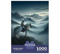 1000 Pieces Jigsaw Puzzles for Adults Knight in Armor Riding Horse Puzzle for Adults Toy Wall Decor Perfect Decoration Unique Gifts for Birthday And Christmas 52x38cm/1000pcs