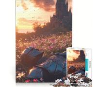 1000 Pieces Jigsaw Puzzles for Adults Knight's Rest at Sunset Relax Games Precision Cutting Suitable for Desktop Decoration 38x52cm