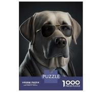 1000 Pieces Jigsaw Puzzles for Adults Labrador Mafia Boss Jigsaws for Adults Brain Teaser Game Stress Reliever Birthday And Unique Gifts 70x50cm/1000pcs