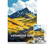 1000 Pieces Jigsaw Puzzles for Adults Laugavegur Trail Iceland Landscape Art Enjoy Peaceful Family Home Time Heartfelt Idea (38x26cm)