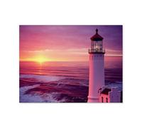 1000 Pieces Jigsaw Puzzles for Adults，Lighthouse by the Sea at Sunset，Decompression Games Home Decor，Puzzles for Adults Birthday Party Gifts for Puzzle Lovers（75x50cm）-D9