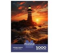 1000 Pieces Jigsaw Puzzles for Adults Lighthouse Sunset Ocean Waves Puzzles for Adults Anti-Stress Toys Staycation Kill Time Birthday And Unique Gifts 70x50cm/1000pcs