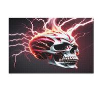 1000 Pieces Jigsaw Puzzles for Adults Lightning Skull Puzzle Teenagers Game Stress Reliever Difficult Challenge （75×50cm）