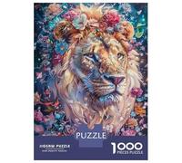 1000 Pieces Jigsaw Puzzles for Adults Lion in Floral Majesty Adult Jigsaw Brain Teaser Game Birthday Present Birthday And Unique Gifts 70x50cm/1000pcs