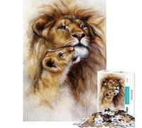 1000 Pieces Jigsaw Puzzles for Adults Lions Love Help The Brain Exercise Stress Reliever Family Game for Age 14+ Game (38X52cm)