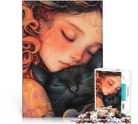 1000 Pieces Jigsaw Puzzles for Adults Little Nap with Cute Cat Intellectual Game Every Piece is Unique - Challenging Family Fun Game 50x70cm