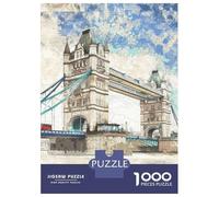 1000 Pieces Jigsaw Puzzles for Adults London Tower Bridge Adult Jigsaw Brain Teaser Game Birthday Present Birthday And Unique Gifts 70x50cm/1000pcs