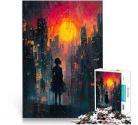 1000 Pieces Jigsaw Puzzles for Adults Lost in the City Neoexpressionist Urban Scene Lernspiele Geburtstagsgeschenk75x50cm
