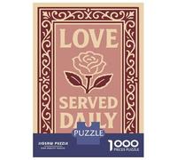 1000 Pieces Jigsaw Puzzles for Adults Love Served Daily Rose Art Adult Jigsaw Brain Teaser Game Birthday Present Birthday And Unique Gifts 70x50cm/1000pcs