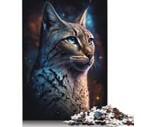 1000 Pieces Jigsaw Puzzles for Adults Lynx Animal Galaxy 1000 Piece Puzzle Home Educational Games DIY Toys 1000pcs (75x50cm)