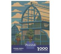 1000 Pieces Jigsaw Puzzles for Adults Lyon France Botanical Garden Illustration Jigsaw for Adults Family Game Precision Cutting Unique Gifts for Birthday And Christmas 38x26cm/1000pcs