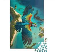 1000 Pieces Jigsaw Puzzles for Adults Macaw Square Wooden Puzzles Unique Piece Puzzle Educational Fun Games Toys 1000pcs (75x50cm)