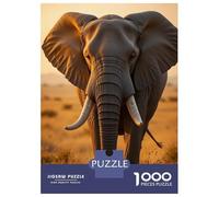 1000 Pieces Jigsaw Puzzles for Adults Majestic Elephant Portrait in Golden Light Jigsaws for Adults DIY Toys Presents for Women Difficult And Challenge 52x38cm/1000pcs