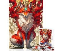 1000 Pieces Jigsaw Puzzles for Adults Majestic Fox with Crown Digital Art Family Games Stress Reliever Toy Wall Decor Artists Collection, Fine Art (50x75cm)