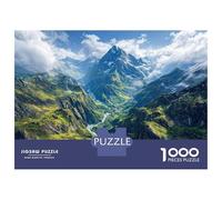 1000 Pieces Jigsaw Puzzles for Adults Majestic Mountain Valley with River Adult Puzzles Family Games Improve Memory Parent-child Interaction 70x50cm/1000pcs