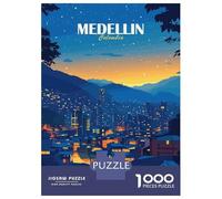 1000 Pieces Jigsaw Puzzles for Adults Medellin Colombia Cityscape at Night Adult Jigsaw Brain Teaser Game Birthday Present Birthday And Unique Gifts 52x38cm/1000pcs