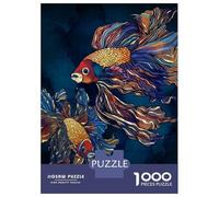 1000 Pieces Jigsaw Puzzles for Adults Metallic Betta Fish Jigsaws for Adults Brain Teaser Game Stress Reliever Birthday And Unique Gifts 38x26cm/1000pcs