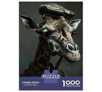 1000 Pieces Jigsaw Puzzles for Adults Military Giraffe Portrait Puzzles for Adults Family Games Precision Cutting Unique Gifts for Birthday And Christmas 38x26cm/1000pcs