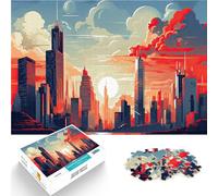 1000 Pieces Jigsaw Puzzles for Adults Modern City Skyline Herausforderndes Spiel Heimdekoration Spielzeug75x50cm