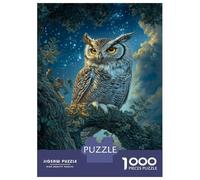 1000 Pieces Jigsaw Puzzles for Adults Moonlit Owl Perch Puzzles for Adults Family Games Precision Cutting Unique Gifts for Birthday And Christmas 38x26cm/1000pcs