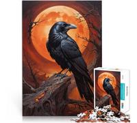 1000 Pieces Jigsaw Puzzles for Adults Moonlit Raven Anspruchsvoll, aber lustig und humorvoll Heimdekoration75x50cm