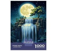 1000 Pieces Jigsaw Puzzles for Adults Moonlit Waterfall Night Scene Jigsaw for Adults Relax Games Perfect Decoration Unique Gifts for Birthday And Christmas 70x50cm/1000pcs