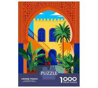 1000 Pieces Jigsaw Puzzles for Adults Moroccan Courtyard Jigsaw for Adults Relax Games Perfect Decoration Unique Gifts for Birthday And Christmas 38x26cm/1000pcs
