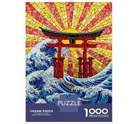 1000 Pieces Jigsaw Puzzles for Adults Mosaic Torii Gate And Ocean Waves Jigsaws for Adults Brain Teaser Game Stress Reliever Birthday And Unique Gifts 52x38cm/1000pcs