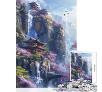 1000 Pieces Jigsaw Puzzles for Adults Mountain Blossom Temple Family Games A Work of Art Toy Wall Decor Artists Collection, Fine Art (26X38cm)