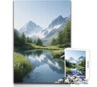 1000 Pieces Jigsaw Puzzles for Adults Mountain Lake Serenity Educational Family Game Difficult Hard Gift For Birthdays Size 38x52cm
