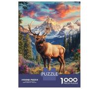 1000 Pieces Jigsaw Puzzles for Adults Mountain Majesty Elk in Bloom -1 Jigsaw Puzzle Family Game Wall Art Unique Gifts for Birthday And Christmas 52x38cm/1000pcs