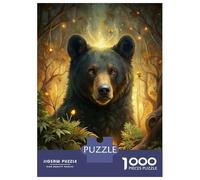 1000 Pieces Jigsaw Puzzles for Adults Mystical Bear in Enchanted Forest Jigsaw for Adults Relax Games Perfect Decoration Unique Gifts for Birthday And Christmas 70x50cm/1000pcs