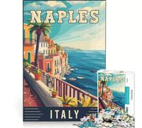 1000 Pieces Jigsaw Puzzles for Adults Naples in Italy, Hands-on Game, Train Your Brain And Hands, Every Piece Is Unique 38x26cm