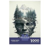 1000 Pieces Jigsaw Puzzles for Adults Nature's Face Forests & Mountains Art Print Adult Jigsaw Puzzle Anti-Stress Toys Difficult Challenge for Is Ideal As A Gift 38x26cm/1000pcs