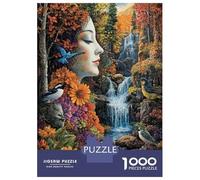 1000 Pieces Jigsaw Puzzles for Adults Nature's Harmony A Woman's Profile in Flowers And Birds Puzzle for Adults Toy Wall Decor Perfect Decoration Unique Gifts for Birthday And Christmas 70x50cm/1000p