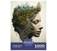 1000 Pieces Jigsaw Puzzles for Adults Nature's Harmony Forests And Mountains in Profile Jigsaws for Adults Anti-Stress Toys Hand Speed Race Parent-child Interaction 70x50cm/1000pcs
