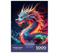 1000 Pieces Jigsaw Puzzles for Adults Neon Elder Dragon Jigsaw Puzzle Family Game Wall Art Unique Gifts for Birthday And Christmas 70x50cm/1000pcs