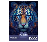 1000 Pieces Jigsaw Puzzles for Adults Neon Tiger Adult Jigsaw Brain Teaser Game Birthday Present Birthday And Unique Gifts 52x38cm/1000pcs