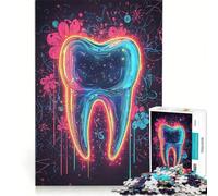 1000 Pieces Jigsaw Puzzles for Adults Neon Tooth Bloom Educational Games But Fun And Humorous Birthday Present Gifts 38x52cm