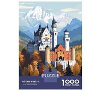 1000 Pieces Jigsaw Puzzles for Adults Neuschwanstein Castle Puzzles for Adults Family Games Precision Cutting Unique Gifts for Birthday And Christmas 70x50cm/1000pcs